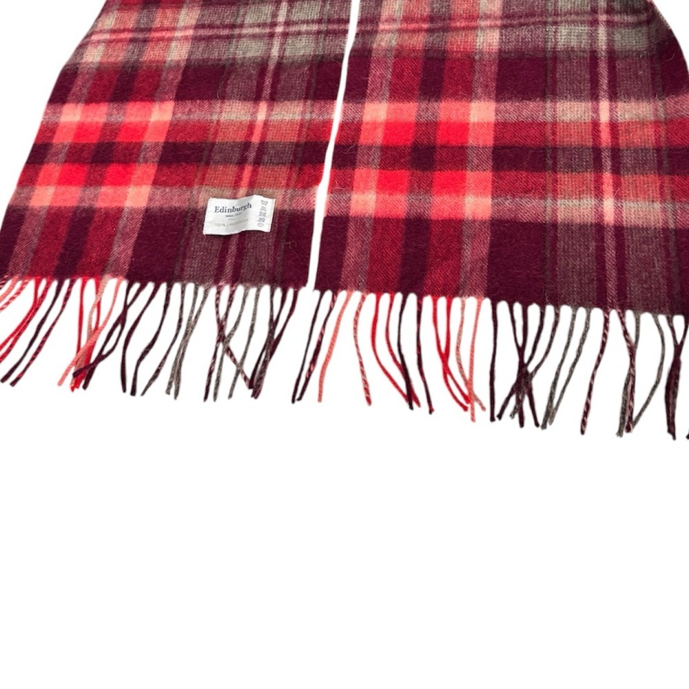 EDINBURGH (Since 1437) 100% Soft Lambswool Plaid/Tartan Fringed Scarf - Picture 7 of 7